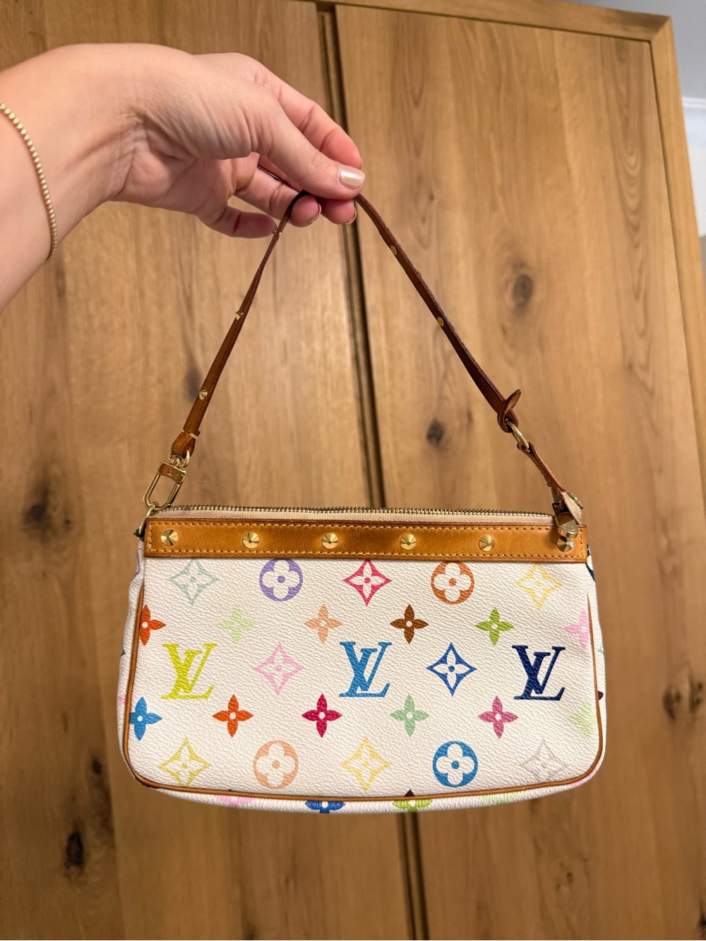 Louis Vuitton White Multicolor Monogram Shoulder Bag